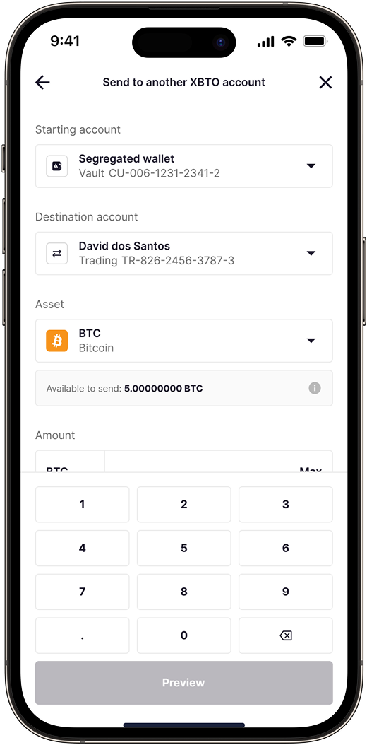 Available to send balance with info icon